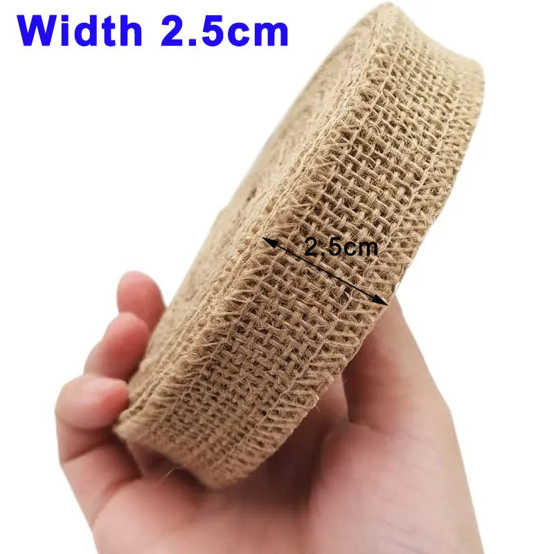 インテリア・パーティ装飾 | 天然麻素材リボン | 1m/2m/5m/10m巻