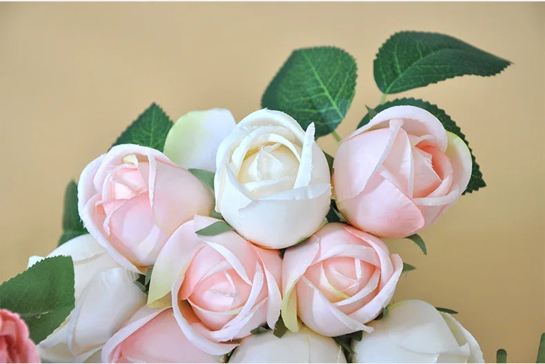 パーティー・インテリア装飾|造花シルクローズブーケ(25cm)