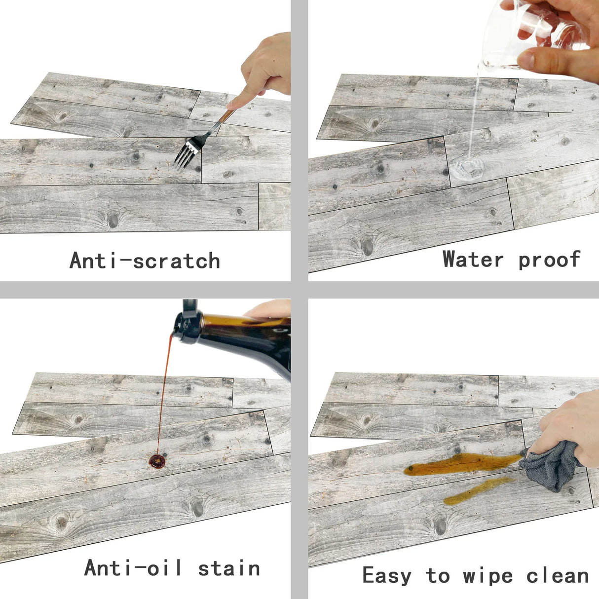 DIY用 ヴィンテージ風木目調 ステッカー 幅15㎝ x 90cm 5枚入