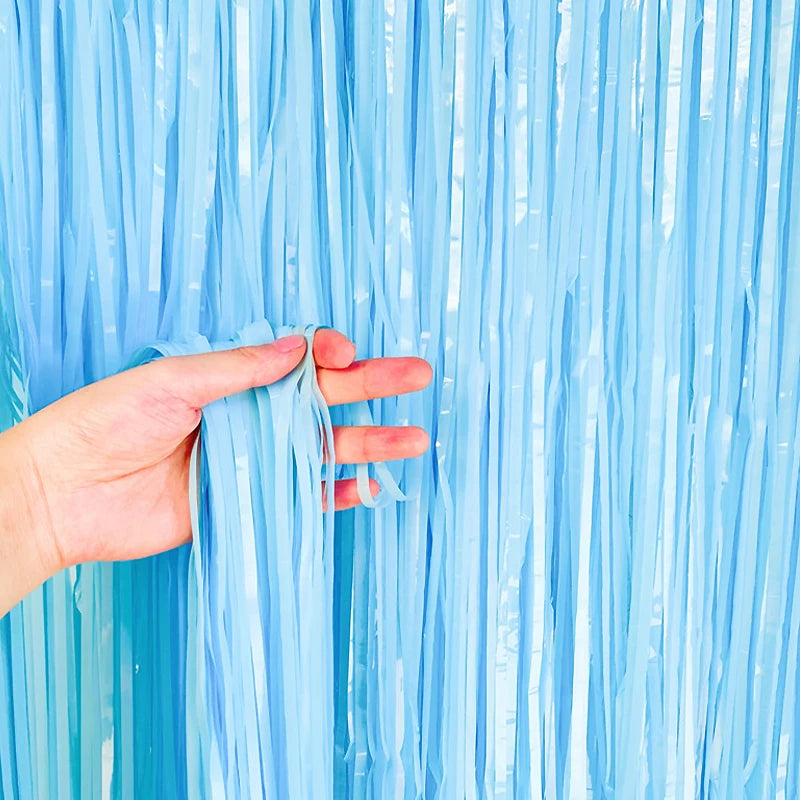 パーティー・インテリア用装飾 マカロン・レインボーカラーカーテン 1P/2Pセット