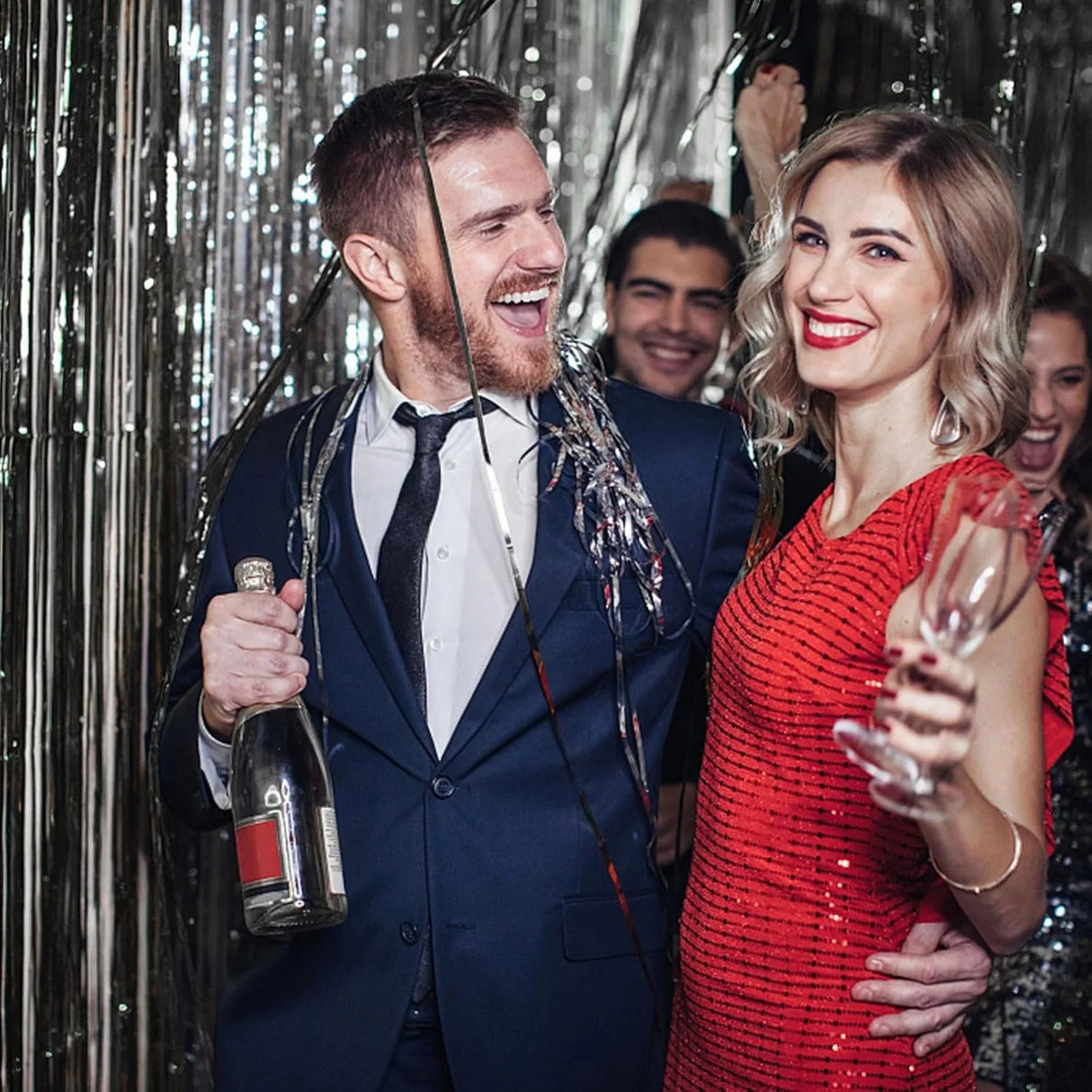 パーティー・インテリア装飾 メタリックカラーカーテン シルバー 幅1M 長さ2M