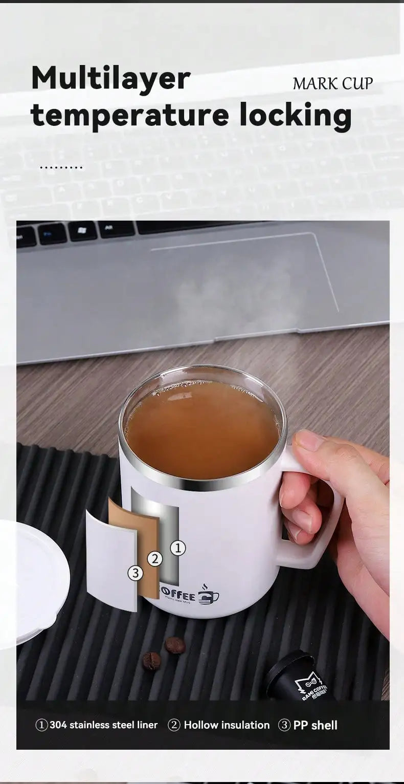 |イベント・ノベルティ用品 | 二重断熱フタ付きステンレスマグカップ | 480ml