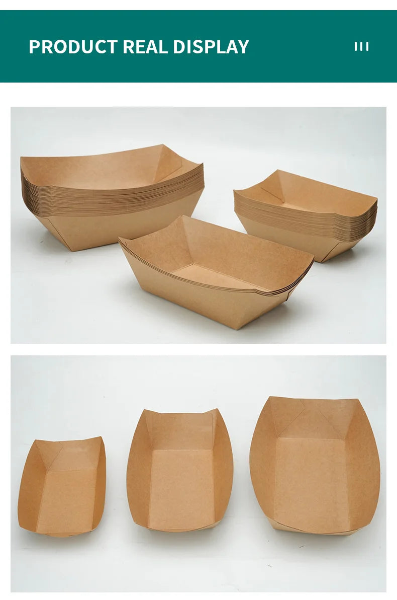 |イベント・ノベルティ用品 | 電子レンジ可 クラフト紙トレイセット |S/M/Lサイズ