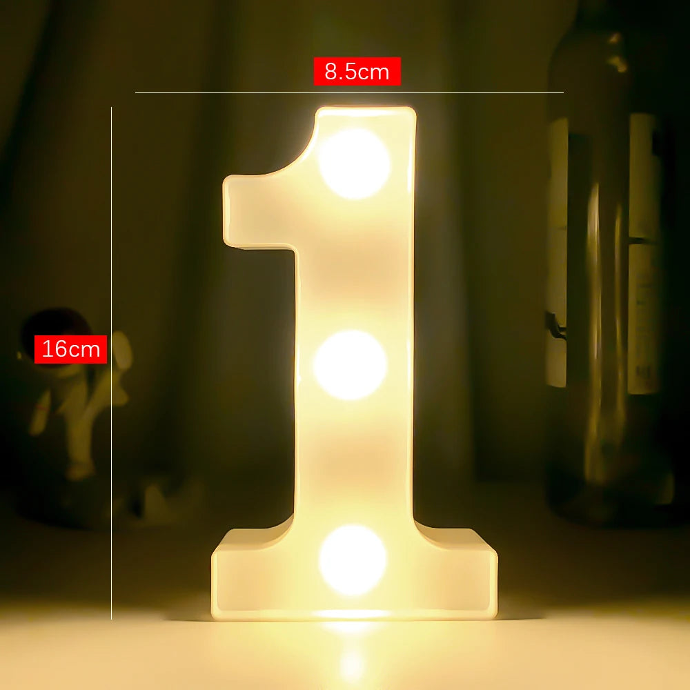 LEDナイトライト 【アルファベット・数字型】(乾電池式)