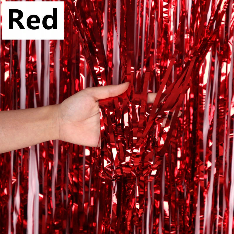 パーティー・インテリア用装飾 キラキラ!ホイル素材カーテン 光反射演出
