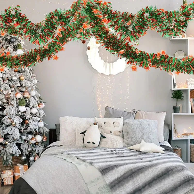 クリスマスリース|クリスマスカラーリボンガーランド 2m