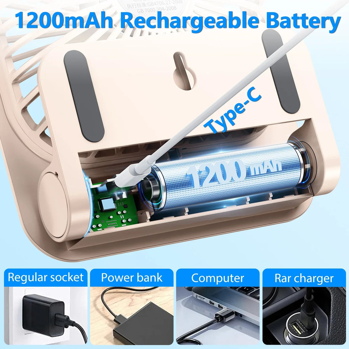 |イベント・ノベルティ用品 | USB充電 マグネット付き 4段階 風量調節可!扇風機