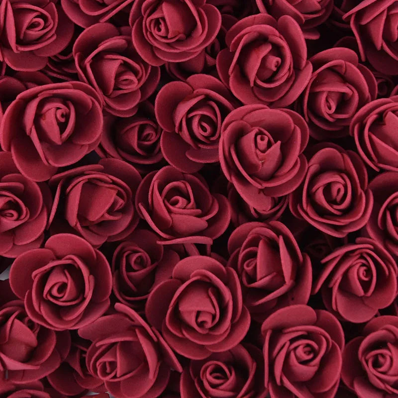 パーティー装飾・クラフト用|造花ローズフラワーパーツセット(50/100/200個)