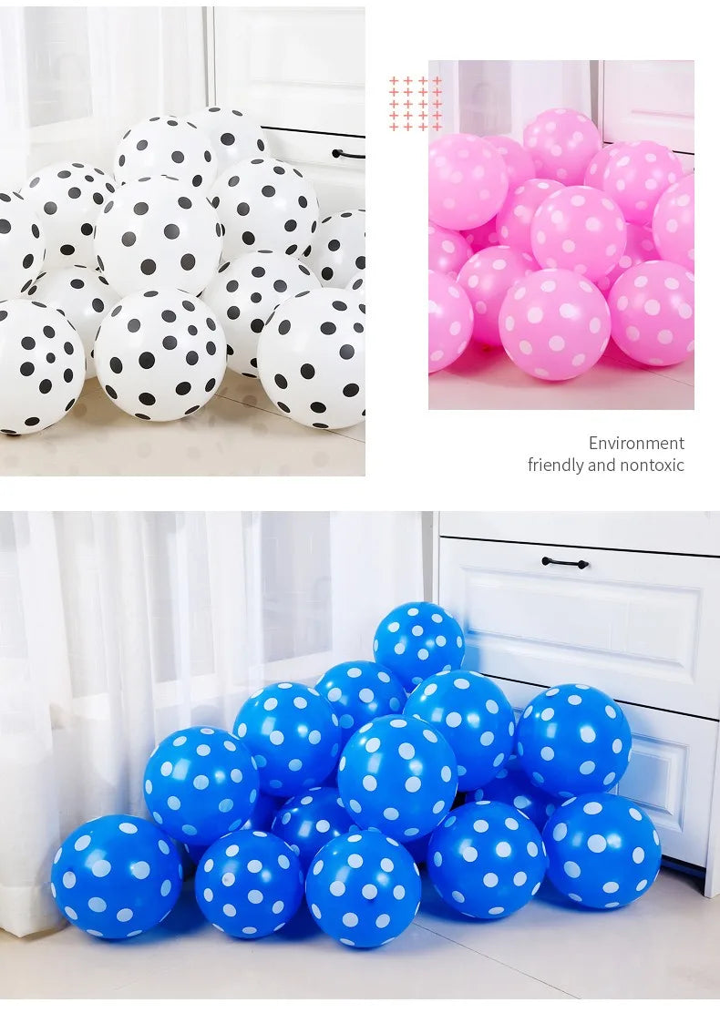 12インチ透明水玉バルーン 赤いドット型