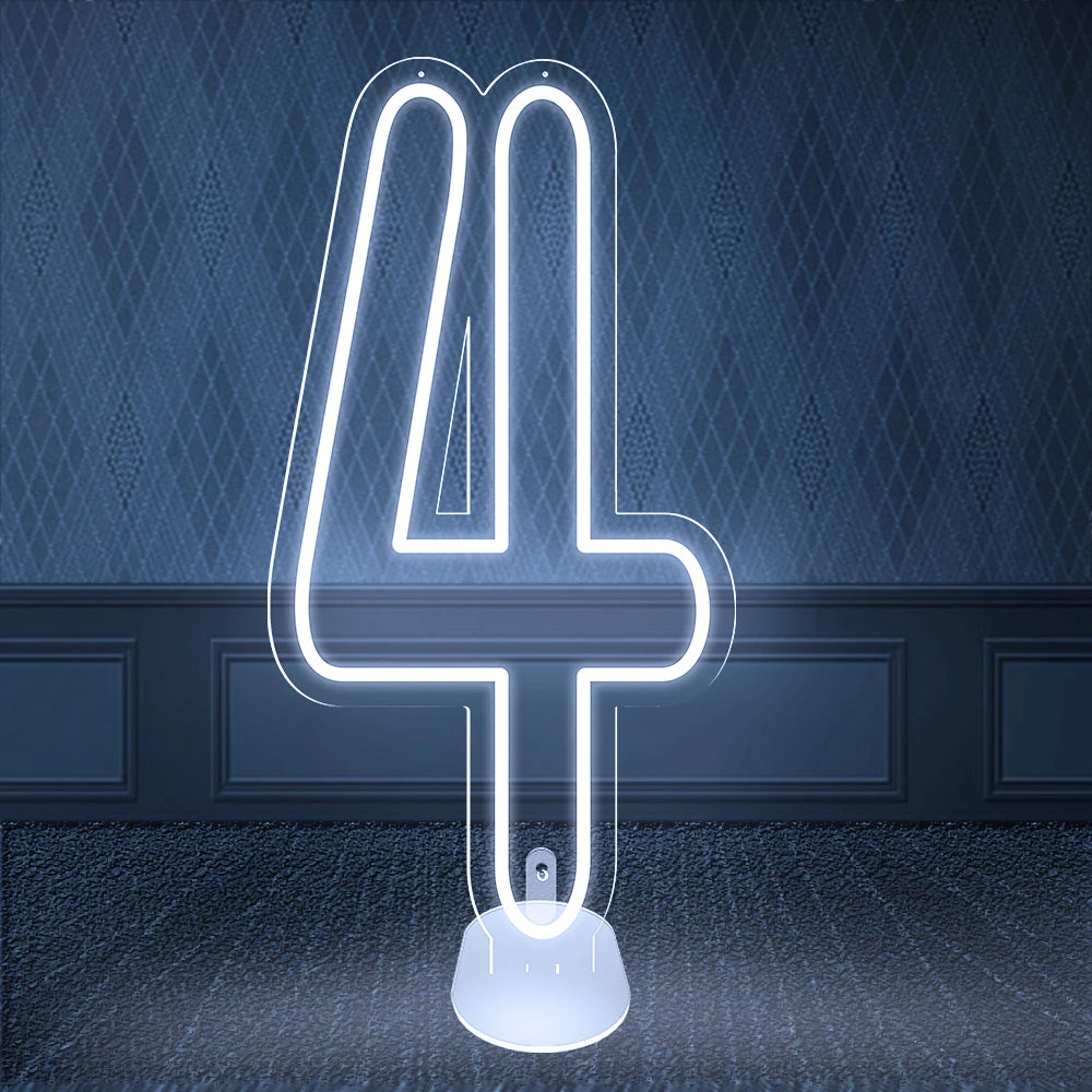 【LED装飾】LEDライト・デコレーションライト(数字)クリア 28x55cm