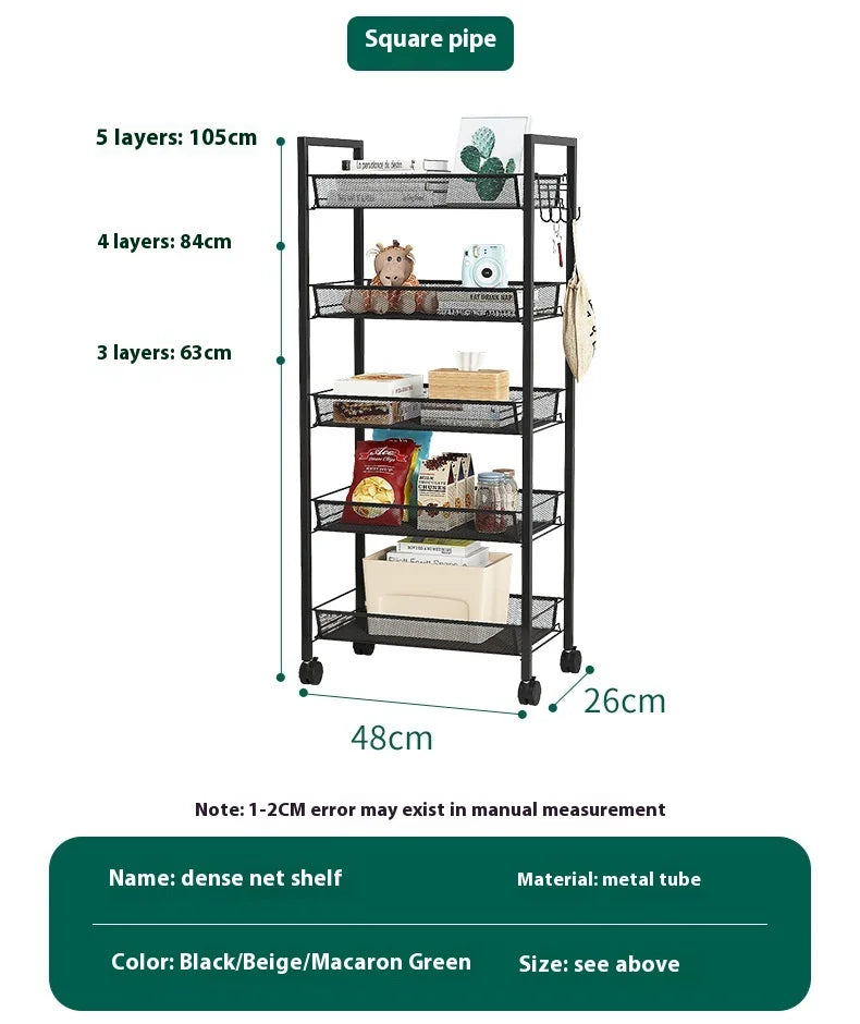 ネット什器多機能キャスター付きトロリーラック
