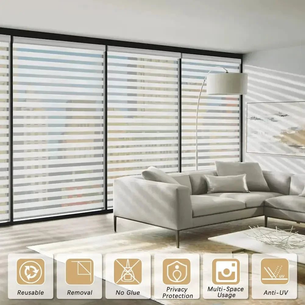 すりガラス風 ウィンドウフィルム ストライプ柄(UVカット・静電気吸着タイプ)