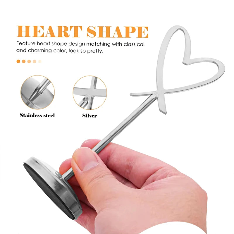イベント・結婚式装飾|ハート型ステンレステーブル番号ホルダー