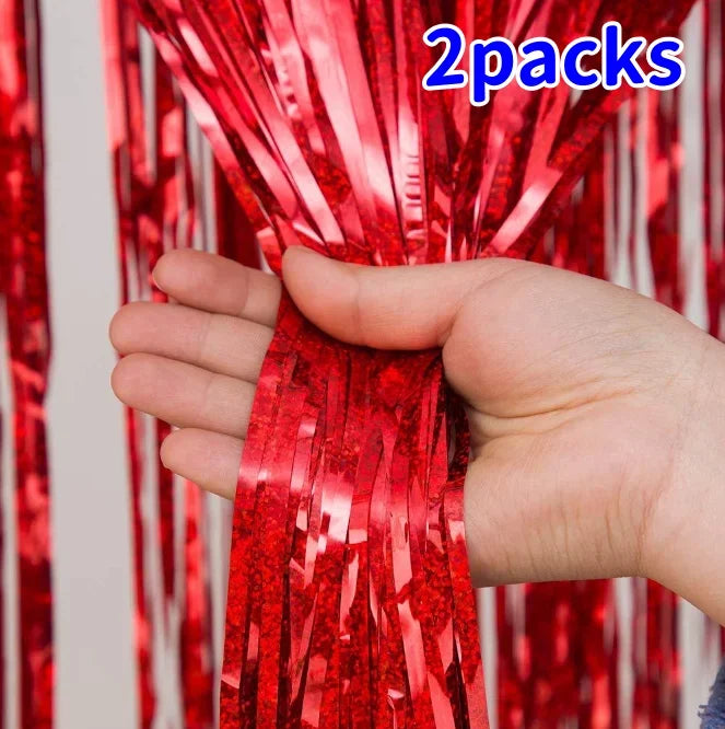 パーティー・インテリア用装飾 キラキラ!ホイル素材カーテン 誕生日用