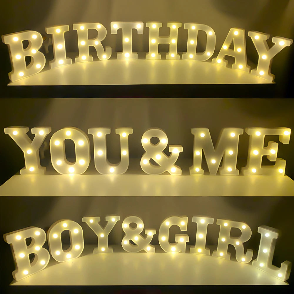 LEDナイトライト 【アルファベット・数字型】(乾電池式)