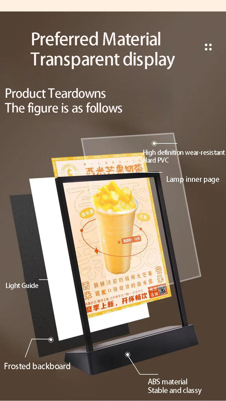 高級アクリルメニューディスプレイラック