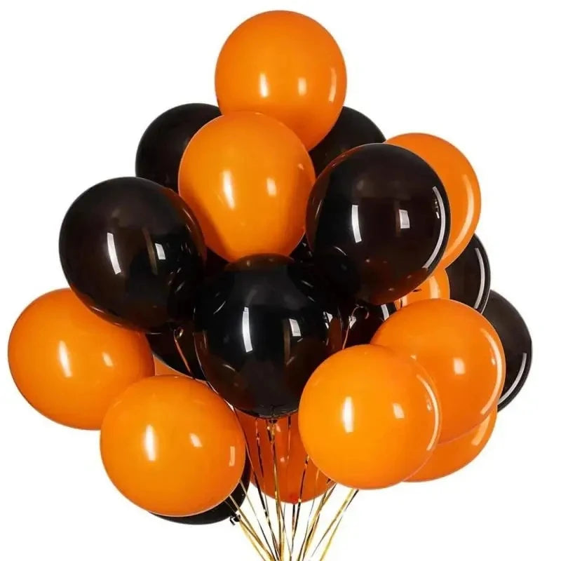 イベント・ハロウィン装飾|オレンジ&ブラックバルーンセット(50個)