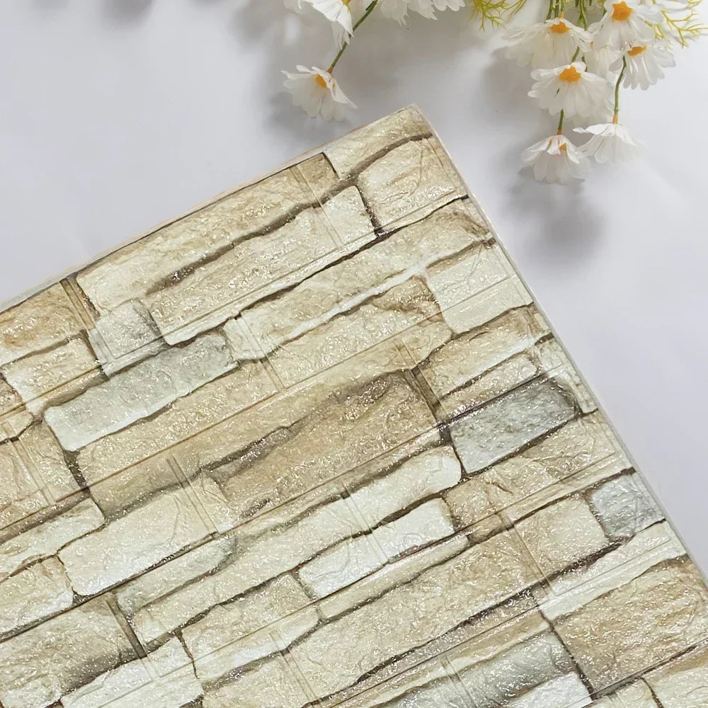 インテリア装飾・DIY 3Dレンガ風シート 60c幅 長さ0.6M/1.2M/3M 防水・防カビ