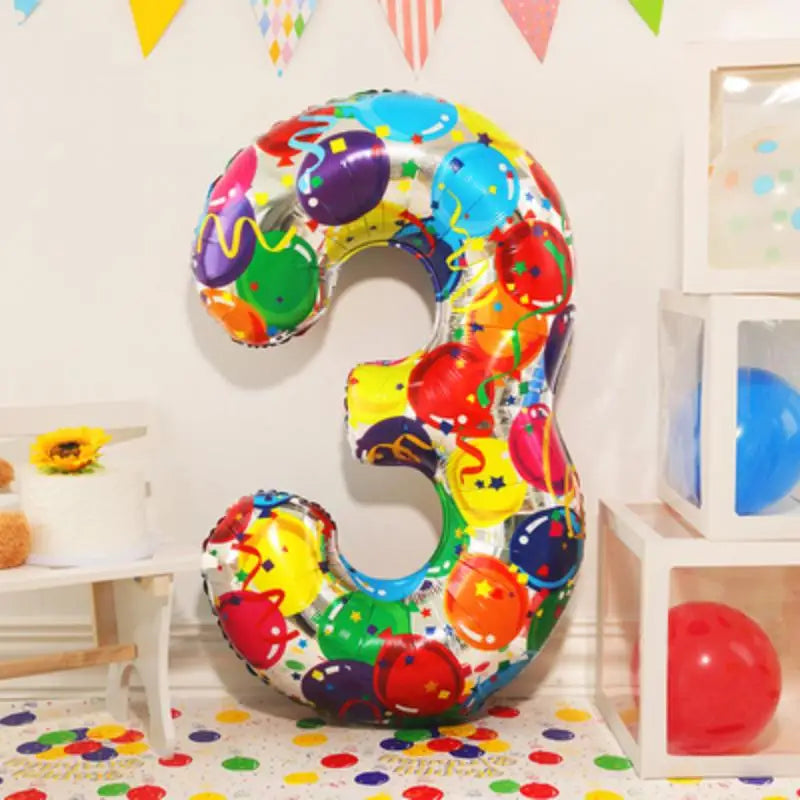 イベント・クリスマス装飾|グラデーションレインボー数字バルーン(ナンバーバルーン)