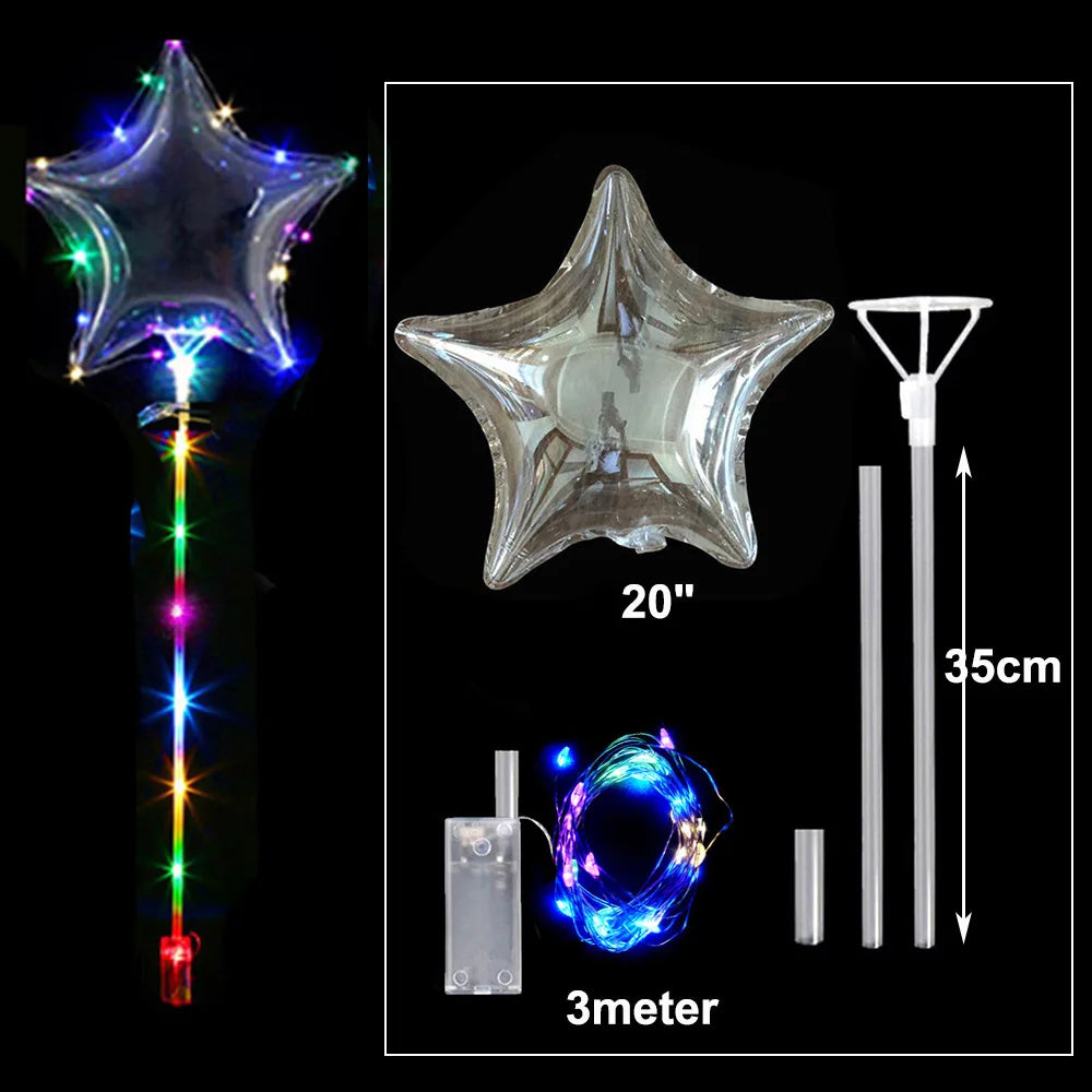 モチーフライト|イベント・クリスマス装飾|透明バルーンデコレーション用アイテムセット(34c/38c/45c)