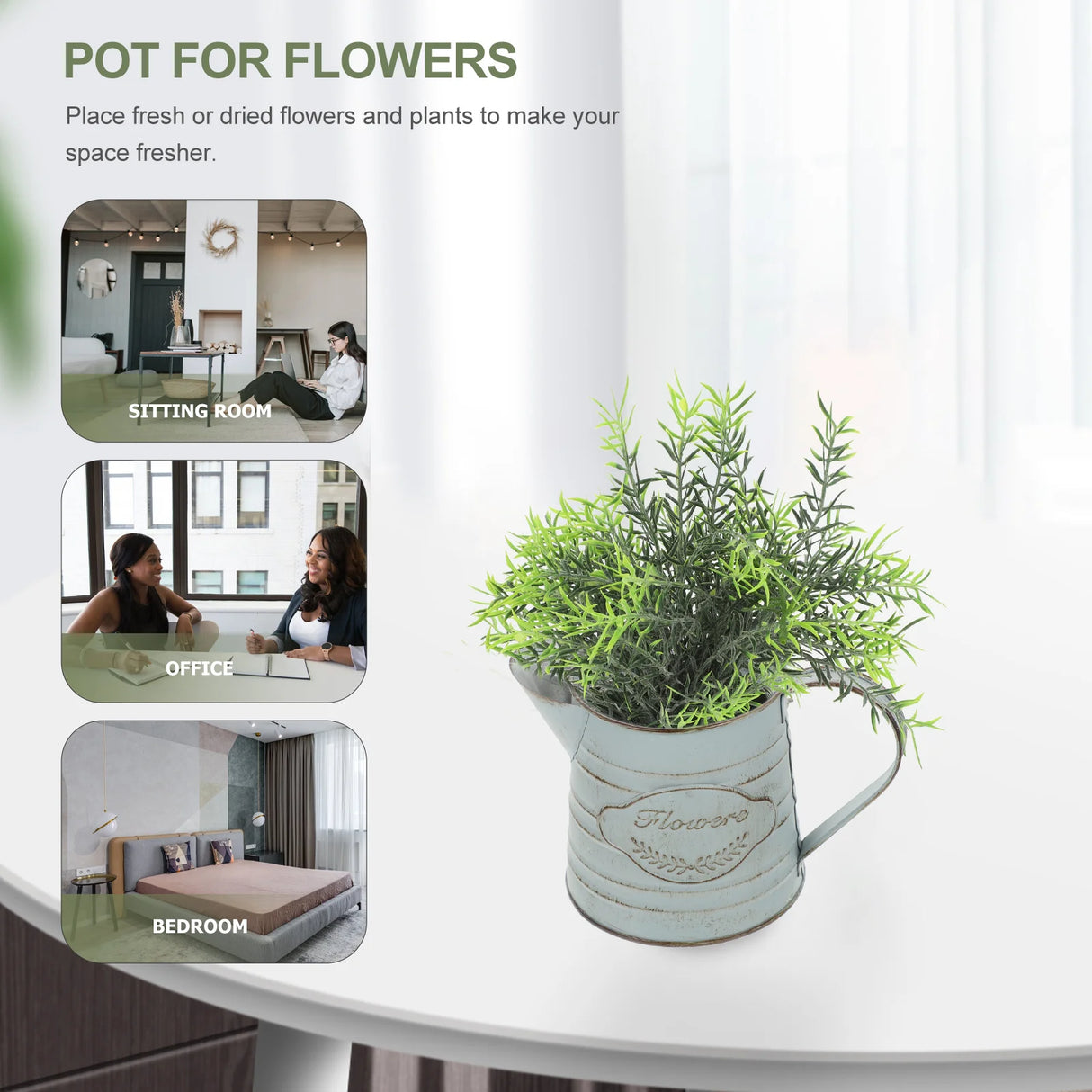 ブリキの植木鉢・農家風・装飾・アレンジメント