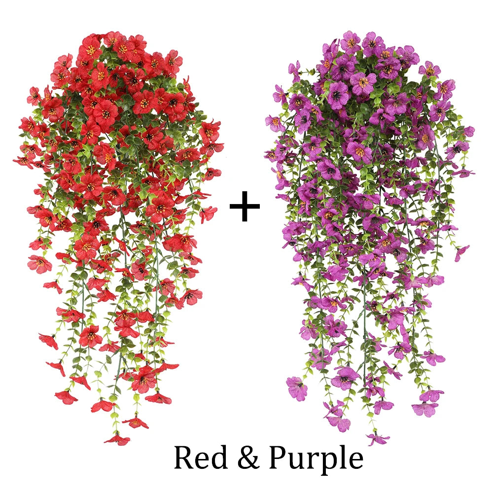 パーティー・インテリア装飾|造花ハンギングフラワー ガーランド2個セット(63cm)