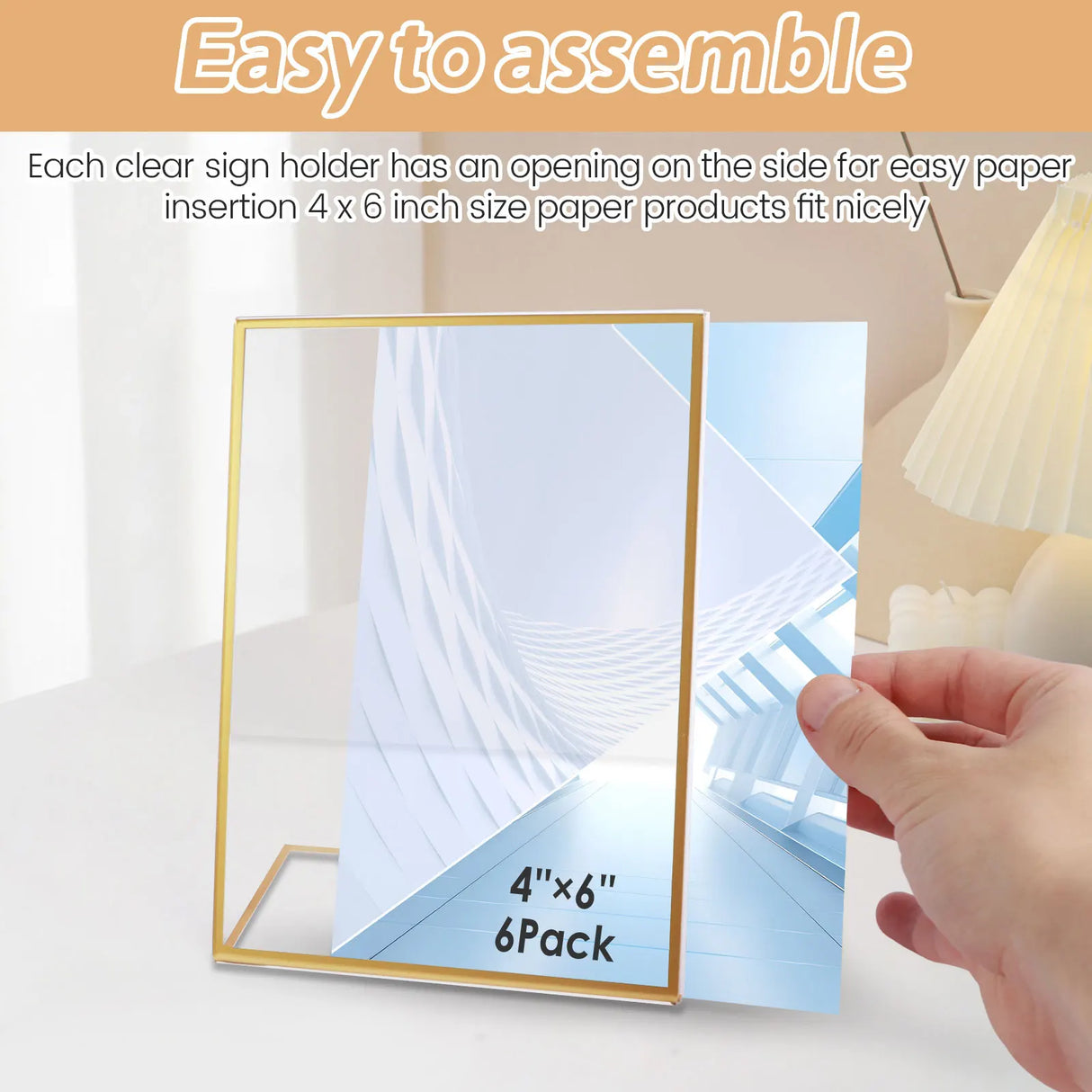 イベント・結婚式装飾|ゴールドフレームアクリルサインホルダー エレガント