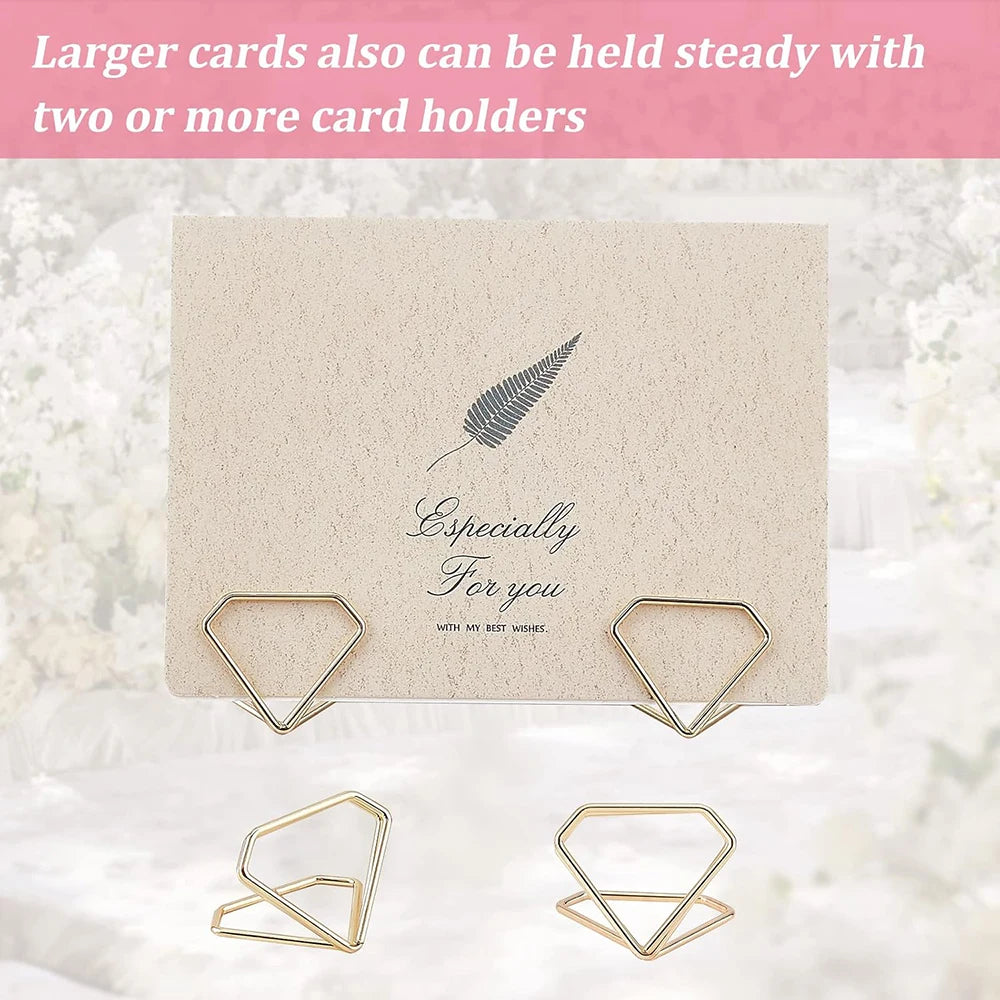 イベント・結婚式装飾|ダイヤ型メタルメモホルダー10個セット