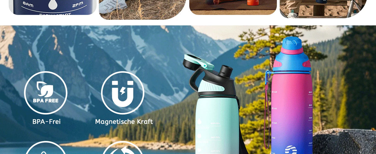 |イベント・ノベルティ用品 | マグネット蓋付きスポーツウォーターボトル |1000ml