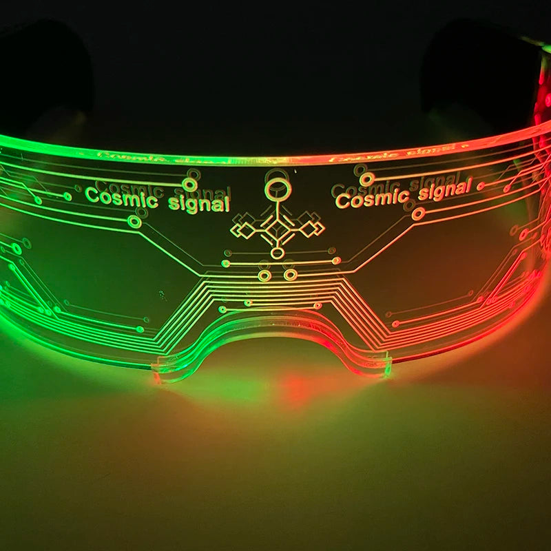イベント・ハロウィングッズ|LED光るアクリルメガネ ネオンゴーグル