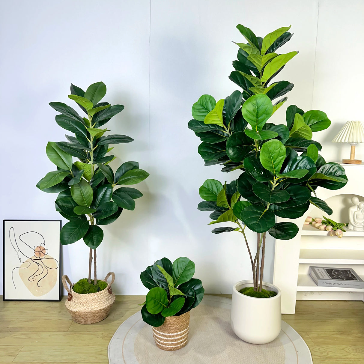 大型人工植物 フィカスツリー 40~145cm|フェイクフィドルリーフ フィグ グリーンプラント インテリア装飾 オフィス・ウェディング向け