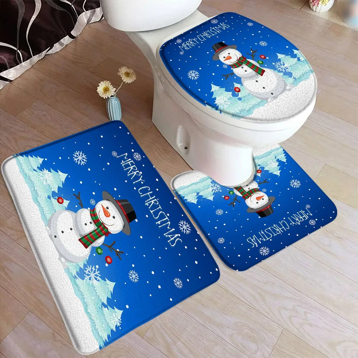 バスマット&トイレフタカバー&トイレ用マット(3点セット)