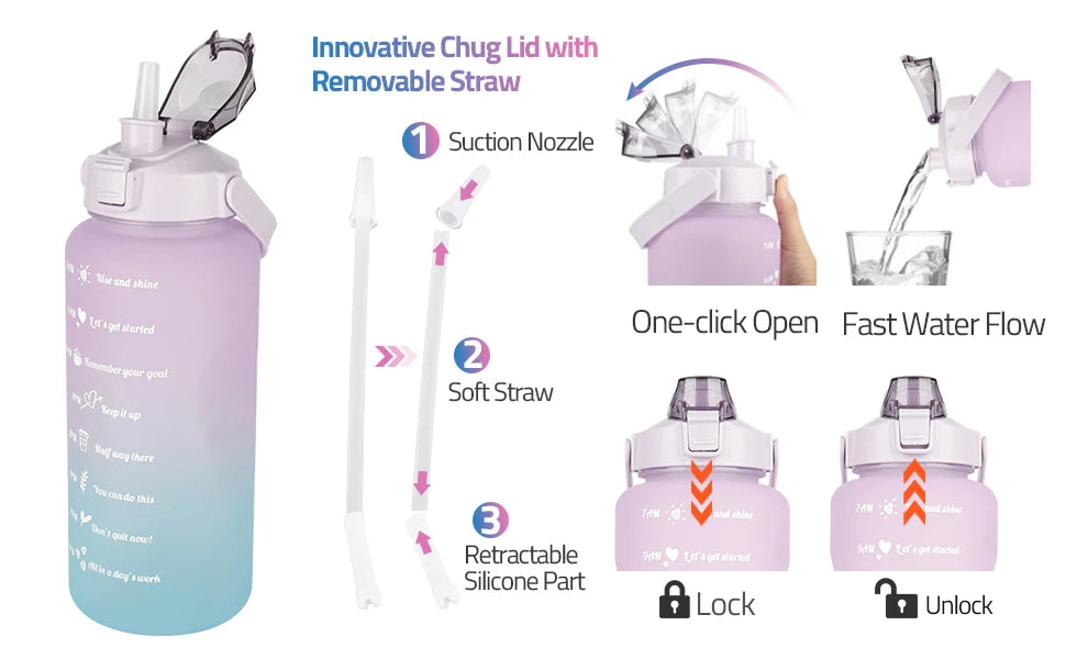 |イベント・ノベルティ用品 | ストロー付き大容量ウォーターボトル | 2L