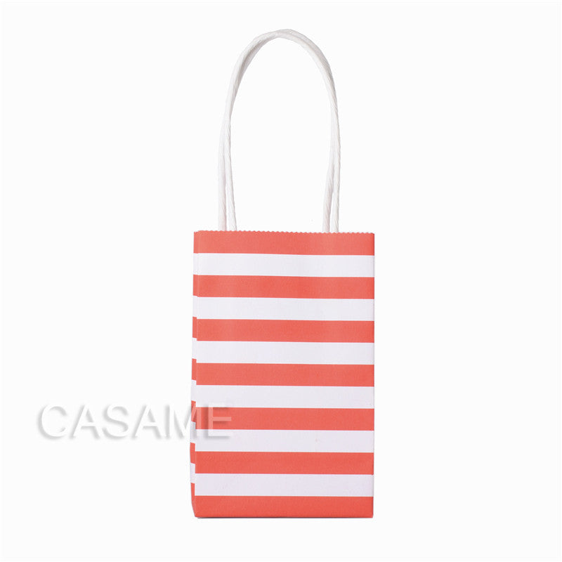 |ノベルティ用品 | ストライプ柄ミニギフトバッグ 10個セット | 7.5×12×5㎝