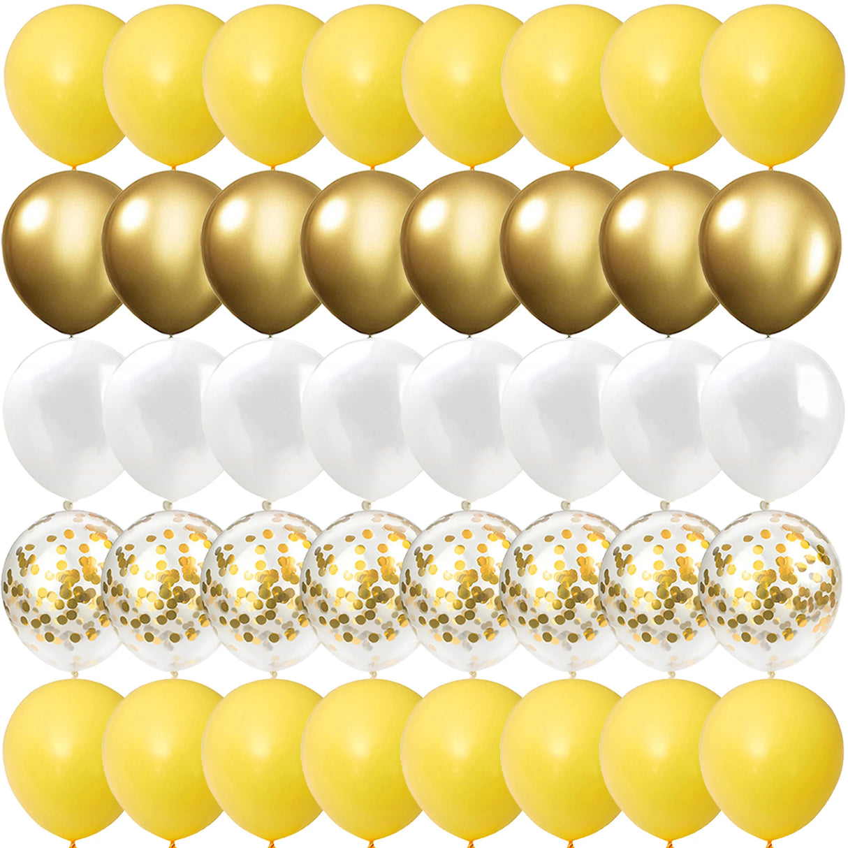 イベント・バルーン装飾|ゴールドミックス バルーンセット(40個)