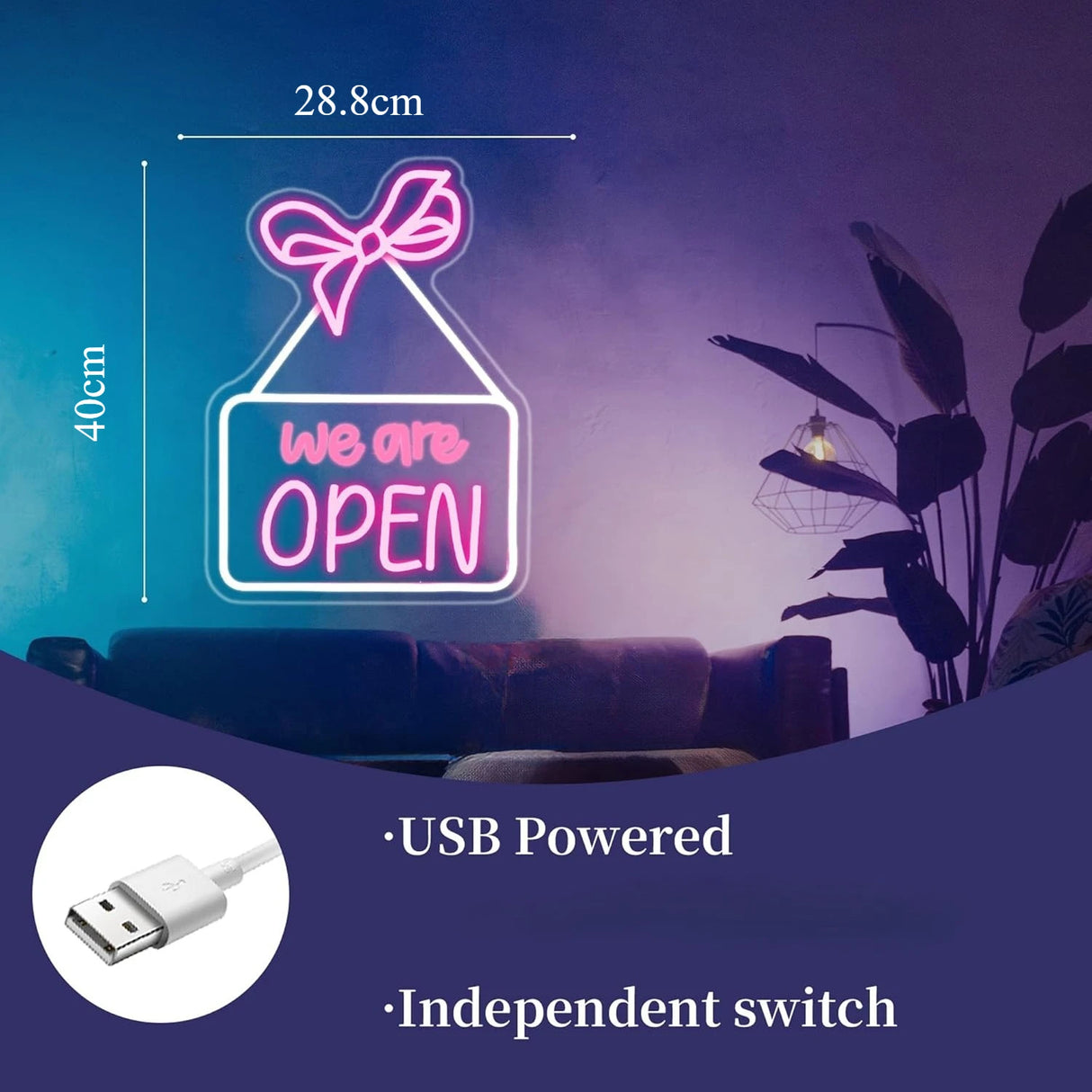 WE ARE Open ネオンサイン(ネオン看板)LEDライトト