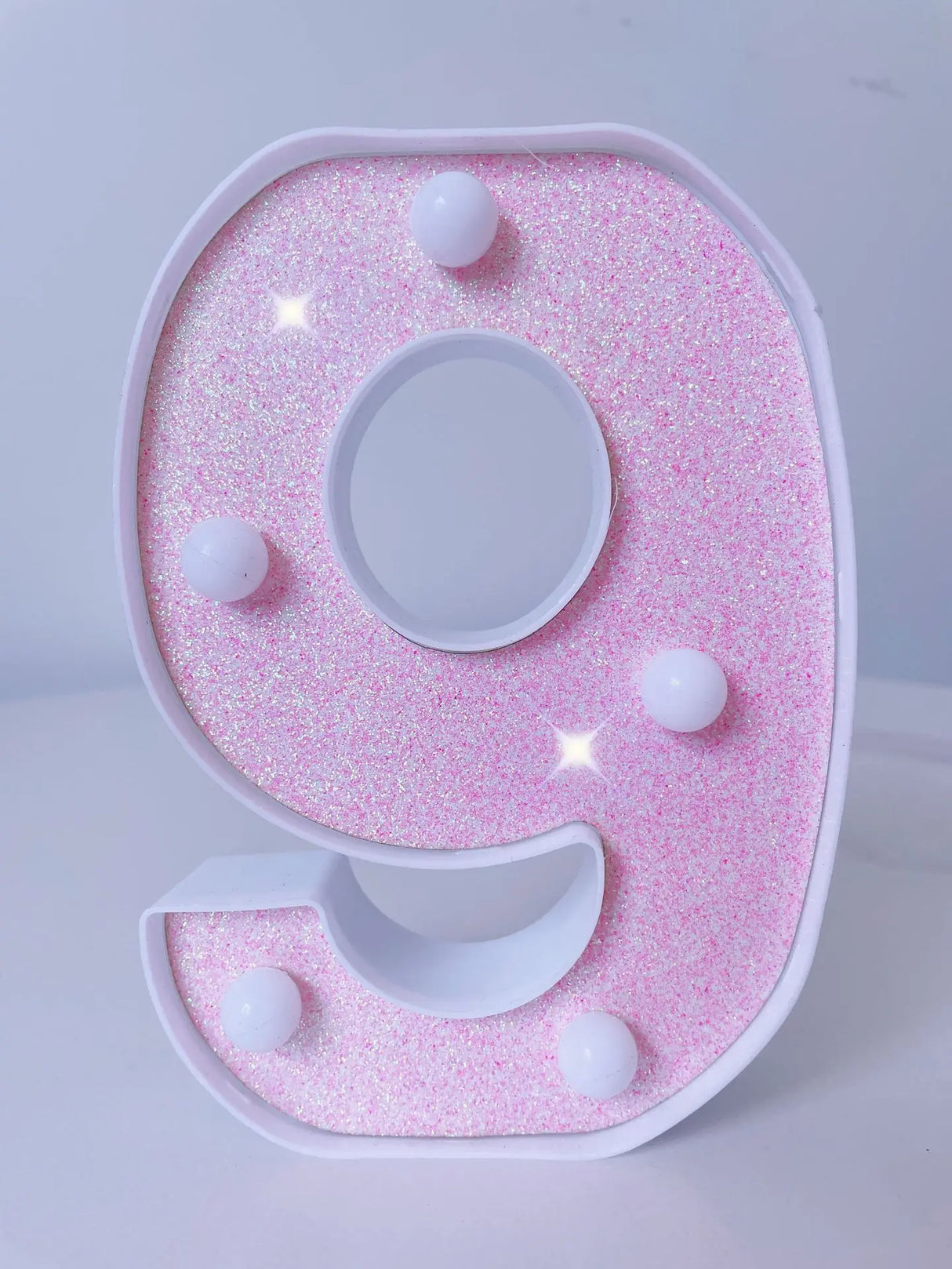 【LED装飾】LEDライト・デコレーションライト(ハート/数字/アルファベット)ピンク 16cm