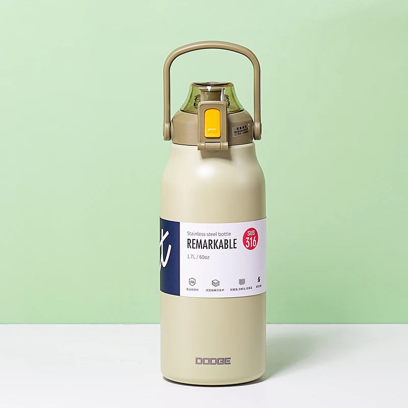 |イベント・ノベルティ用品 | 大容量サーモボトル ストロー付き ステンレス | 1.7L