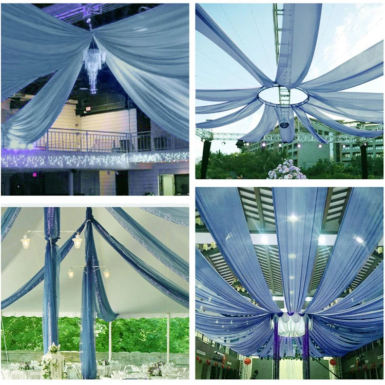 インテリア・パーティ装飾 | シフォン天井ドレープカーテン | 全長3m/6m/10m