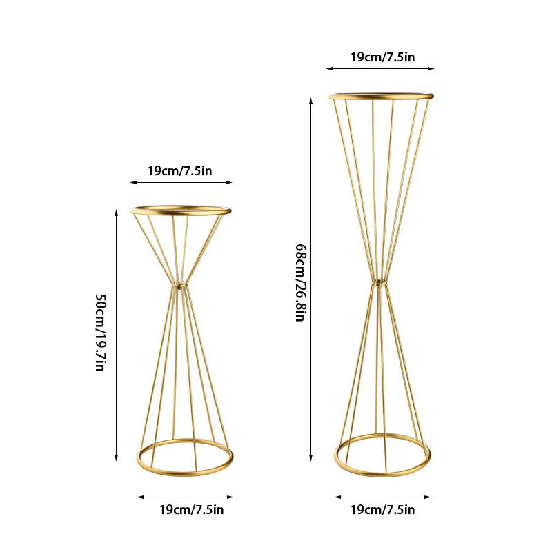 パーティー・インテリア装飾| ゴールド調メタル製フラワースタンド(50/68cm)