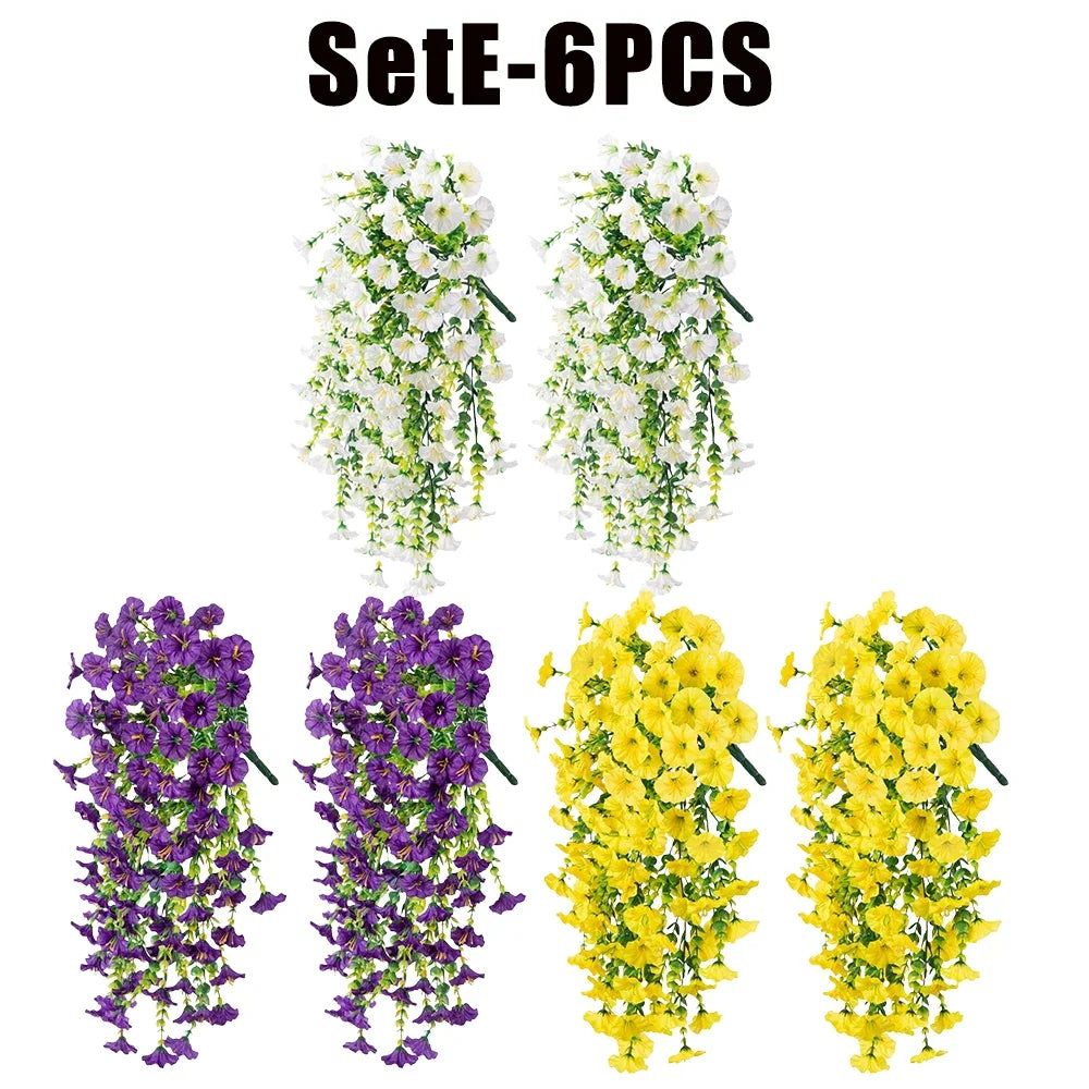 パーティー・ガーデン装飾 造花 ペチュニアフェイク植物 UV耐性 屋外装飾対応