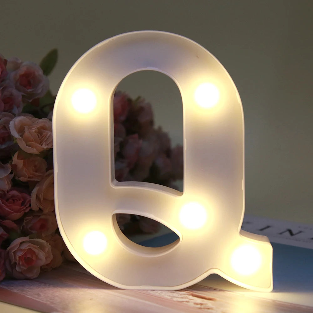 【LED装飾】LEDライト・デコレーションライト(ハート/数字/アルファベット)ホワイト 16cm