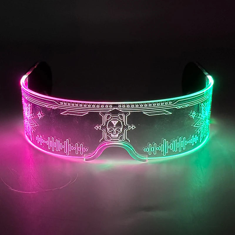イベント・ハロウィングッズ|LED光るアクリルメガネ ネオンゴーグル