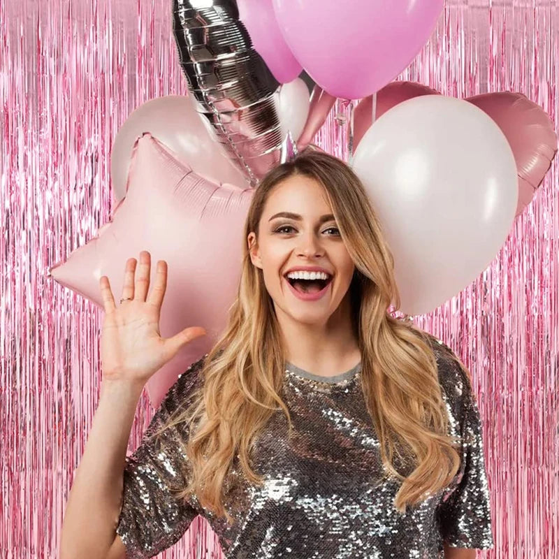 パーティー・インテリア用装飾 キラキラ!ホイル素材カーテン 光反射演出