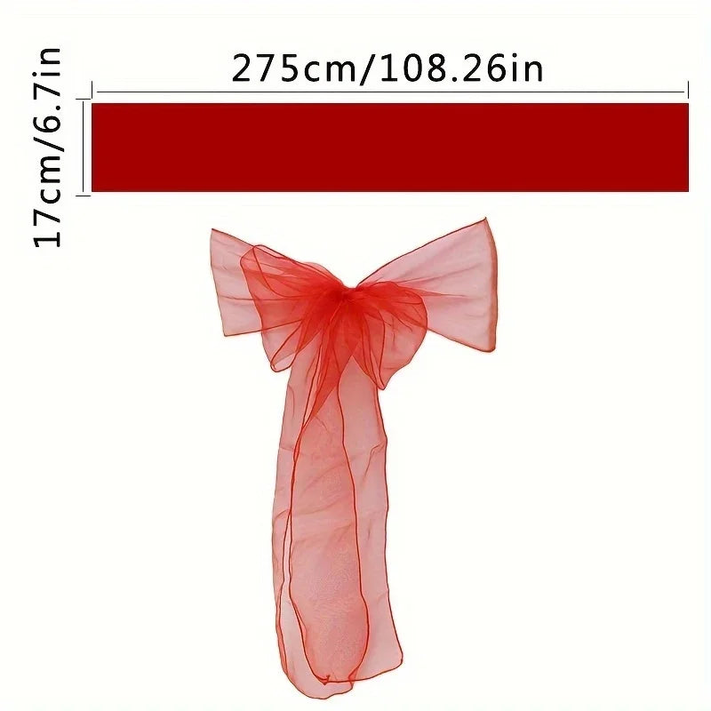 インテリア・パーティ装飾 | オーガンジーリボン10枚入 | 全長2.75m