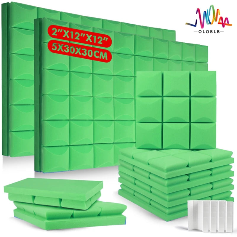 防音!DIY用 POPなキューブ型タイル風 ステッカー 10枚入 厚さ5cm吸音素材