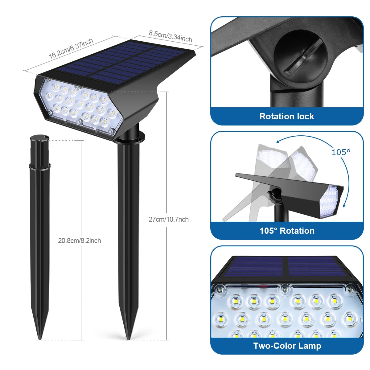 ソーラーライト|イベント・ガーデン装飾|ソーラー式 防水LED2色変化ライト