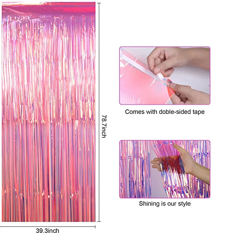パーティー・インテリア用装飾 オーロラカラー・レインボーカラーカーテン 2色展開