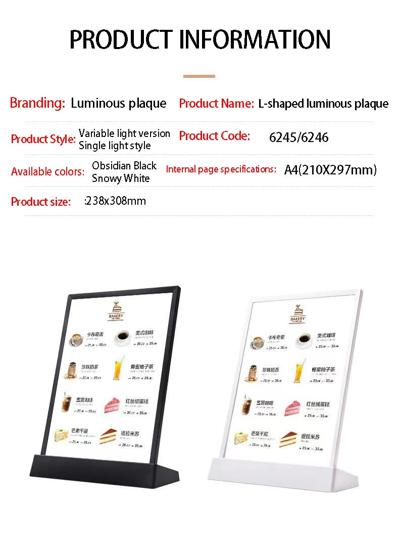 高級アクリルメニューディスプレイラック