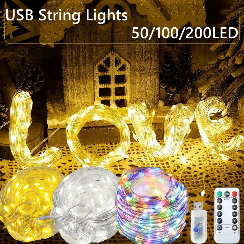 ドレープライト|イベント・クリスマス装飾|USBストリングライト( 5M/10M/20M)